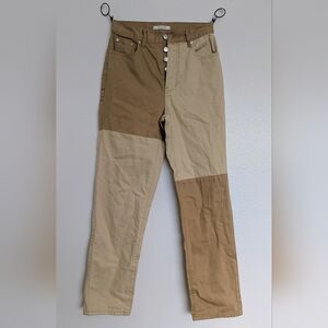 PacSun Women's Two-Tone Dad Jean Pants in Tan and Brown Size 27